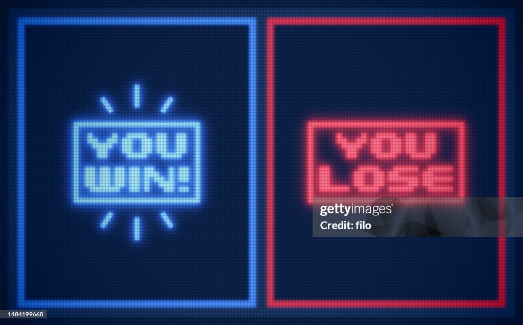 You Win You Lose Retro Video Game Screen