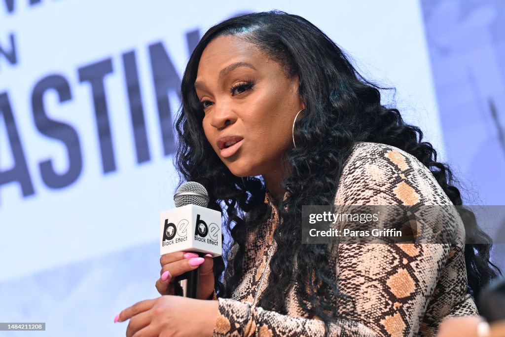 Tezlyn Figaro speaks onstage at The 2023 Black Effect Podcast... News