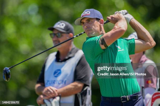 Billy Horschel of the United States hits his drive not he 18th hole during Round Three of the Zurich Classic of New Orleans at TPC Louisiana on April...