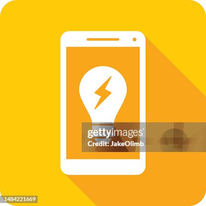 Lightbulb Lightning Smartphone Icon Silhouette Lightbulb Lightning Smartphone Icon Silhouette