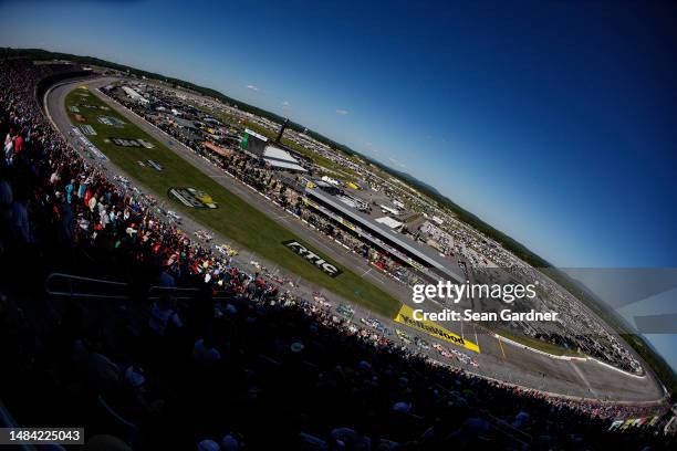 General view of racing during the NASCAR Xfinity Series Ag-Pro 300 at Talladega Superspeedway on April 22, 2023 in Talladega, Alabama.