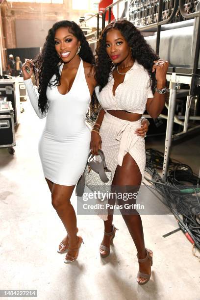 Porsha Williams and Shamea Morton attend The 2023 Black Effect Podcast Festival at Pullman Yards on April 22, 2023 in Atlanta, Georgia.