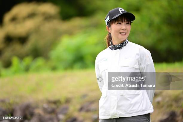 Erika Kikuchi of Japan smiles on the 3rd hole during the final round of 41st Fujisankei Ladies Classic at Kawana Hotel Golf Course Fuji Course on...