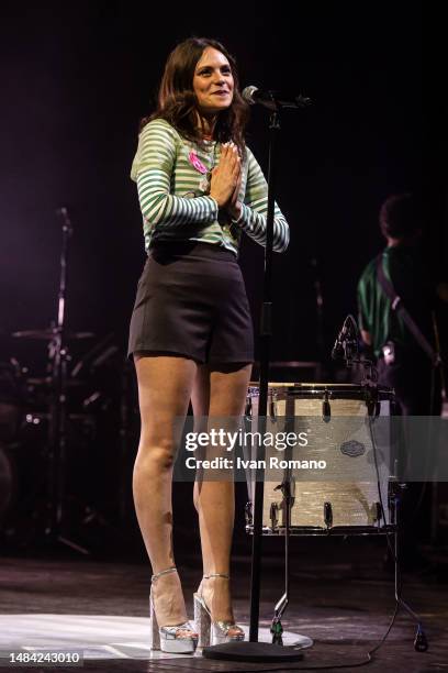 Francesca Michielin performs in Teatro Bellini on April 22, 2023 in Naples, Italy.