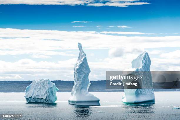 iceberg on the wolf cove, bonavista, newfoundland and labrador, canada - cape bonavista stock pictures, royalty-free photos & images