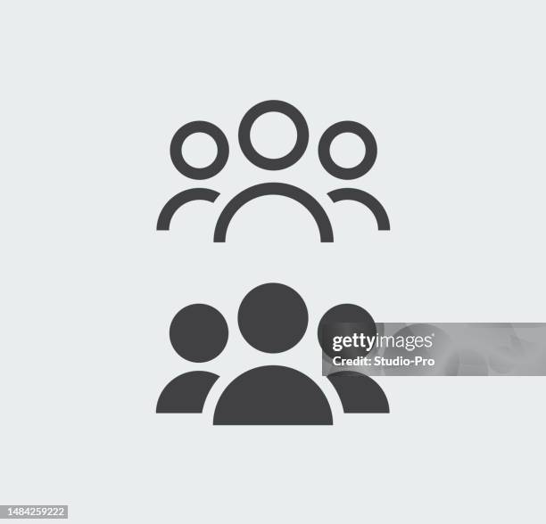 illustrazioni stock, clip art, cartoni animati e icone di tendenza di icona gruppo di persone - persone