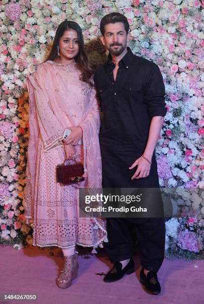 Rukmini Sahay and Neil Mukesh attends Arpita Khan and Aayush Sharma’s Eid bash on April 22, 2023 in Mumbai, India