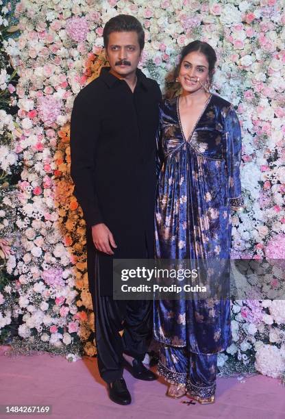 Riteish Deshmukh and Genelia D'Souza attend Arpita Khan and Aayush Sharma’s Eid bash on April 22, 2023 in Mumbai, India