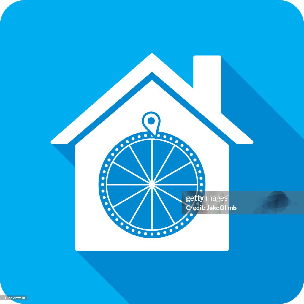 House Game Show Wheel Icon Silhouette