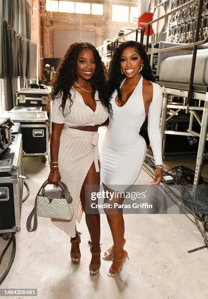 Shamea Morton and Porsha Williams is seen backstage during The 2023 Black Effect Podcast Festival at Pullman Yards on April 22, 2023 in Atlanta,...