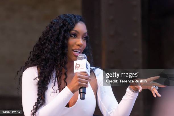 Porsha Williams speaks onstage at The 2023 Black Effect Podcast Festival at Pullman Yards on April 22, 2023 in Atlanta, Georgia.