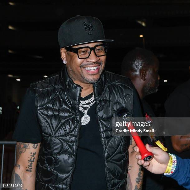 Allen Iverson attends the boxing match between Gervonta Davis and Ryan Garcia at T-Mobile Arena on April 22, 2023 in Las Vegas, Nevada.