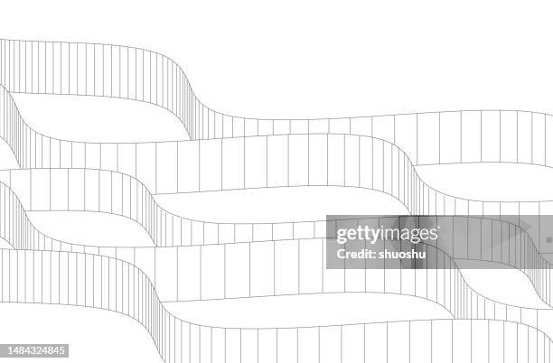 Modern Architecture Structure Material Wave Wall Pattern Background ...