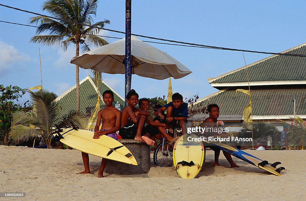 Young surfers on Kuta beach - Kuta, Bali