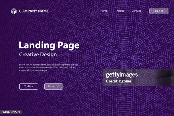 landingpage template - abstrakt lila rasterhintergrund mit gepunktet - trendiges design - mosaik stock-grafiken, -clipart, -cartoons und -symbole