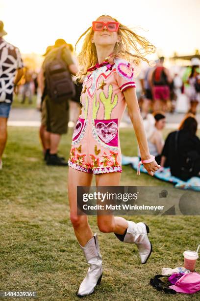 Festivalgoers are seen during the 2023 Coachella Valley Music and Arts Festival on April 22, 2023 in Indio, California.