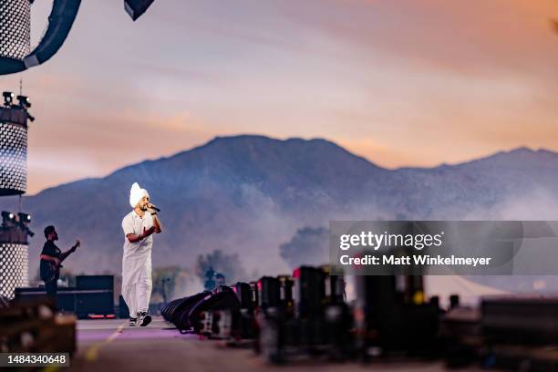 Diljit Dosanjh performs at the Sahara tent during the 2023 Coachella Valley Music and Arts Festival on April 22, 2023 in Indio, California.