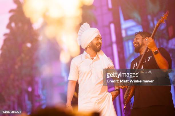 Diljit Dosanjh performs at the Sahara tent during the 2023 Coachella Valley Music and Arts Festival on April 22, 2023 in Indio, California.
