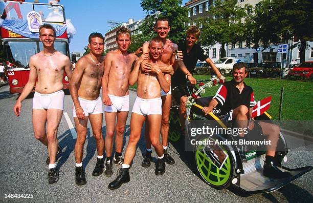 mermaid pride festival, happy gay boys at gay parade. - kids in undies stock pictures, royalty-free photos & images