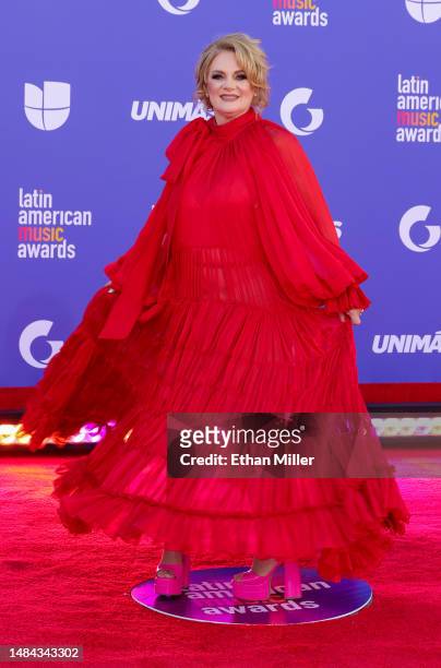 Erika Buenfil attends the 2023 Latin American Music Awards at MGM Grand Garden Arena on April 20, 2023 in Las Vegas, Nevada.