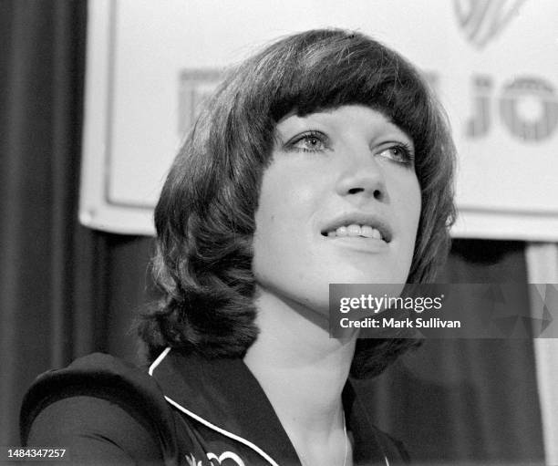 Singer Kiki Dee during press conference to announce the upcoming Elton John American tour at The Beverly Wilshire Hotel, Beverly Hills, CA 1974.