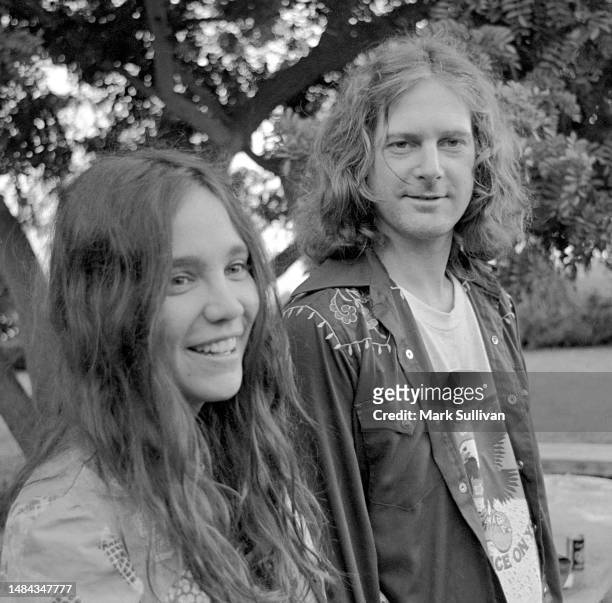 Musician/Singer/Songwriter Roger McGuinn and wife Linda Gilbert at their home in Malibu, CA 1974.