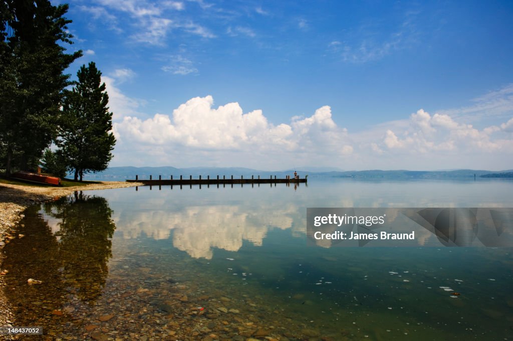 Fisherman on the jetty, Lago di Trasimeno, Castiglione del Lago.