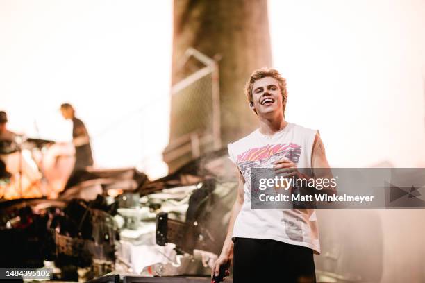 The Kid LAROI performs onstage at the Sahara tent during the 2023 Coachella Valley Music and Arts Festival on April 22, 2023 in Indio, California.