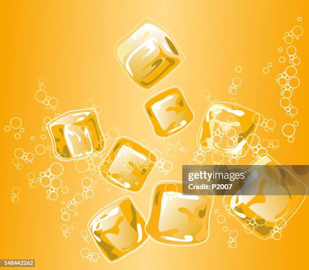 stockillustraties, clipart, cartoons en iconen met ice cubes and bubbles - ijsblokje