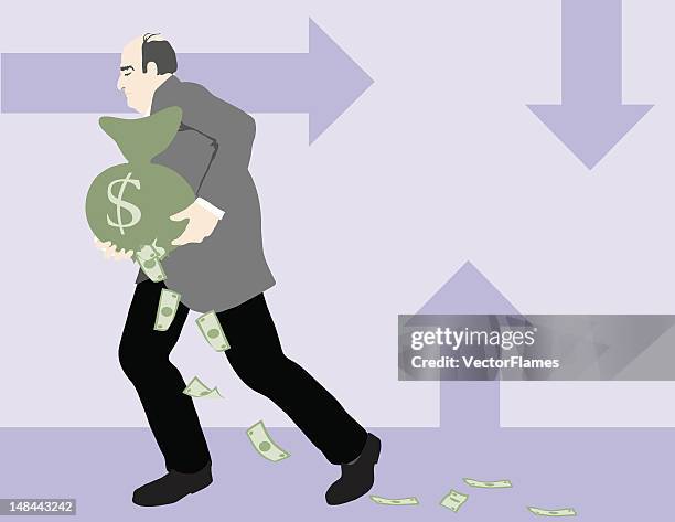 retirement nest egg crack - senior falling stock illustrations