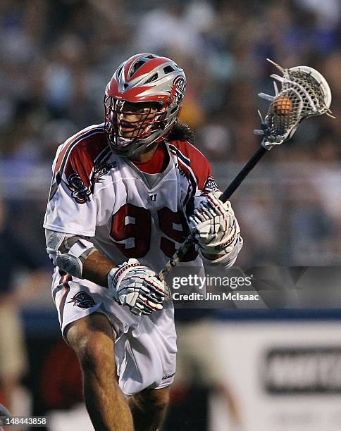 Paul Rabil of the Boston Cannons in action against the Long Island Lizards during their Major League Lacrosse game on July 14, 2012 at Shuart Stadium...