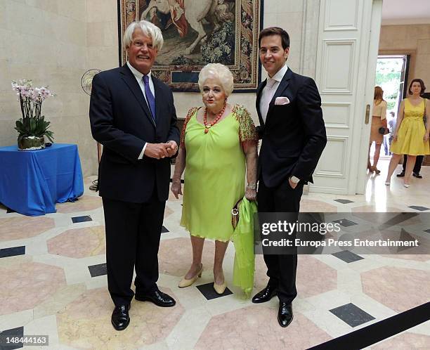 Bruno Delaye, Cuqui Fierro and David Meca attend France National Day Celebration to commemorate the storming of the Bastille at France Embassy on...