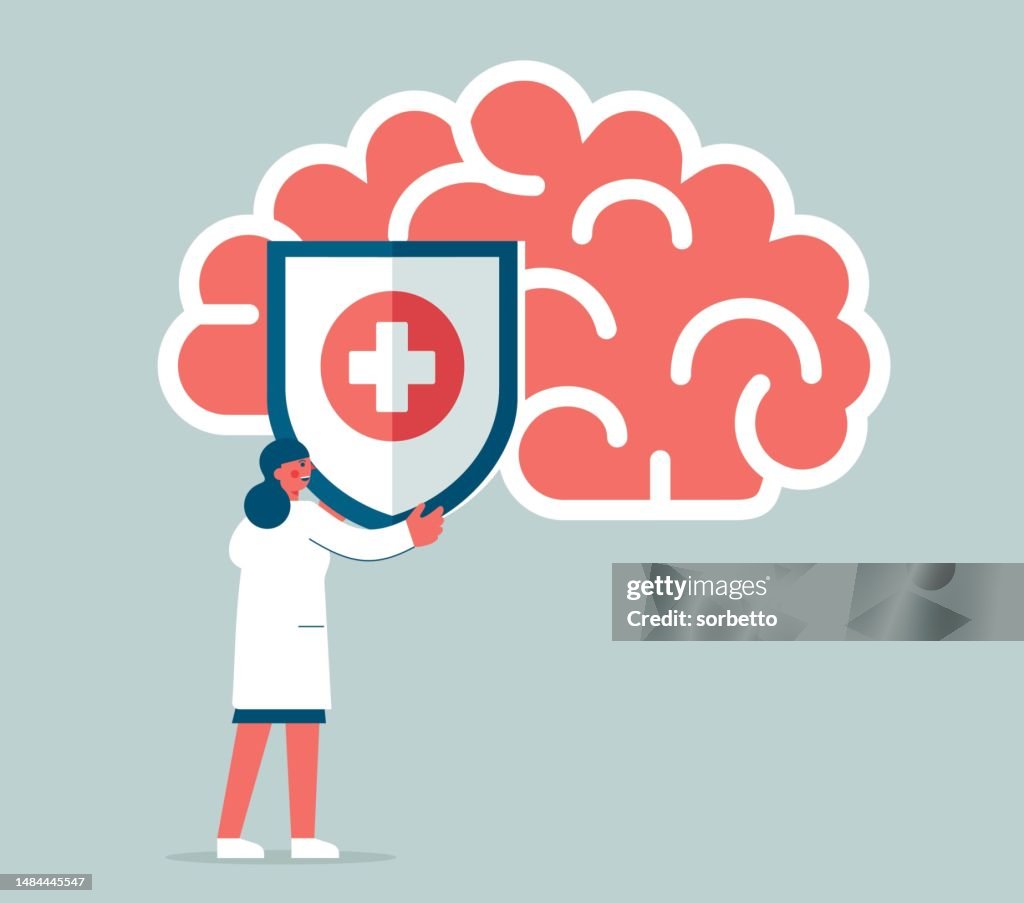 Protect Brain Human Brain Protection High-Res Vector Graphic - Getty Images