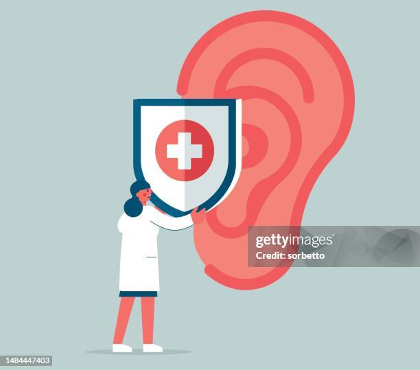 protection - human ear - earlobe stock illustrations