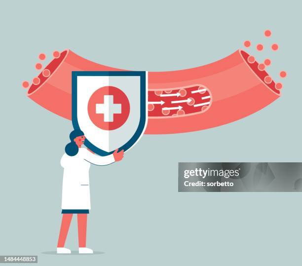 blood vessel protection - microbiologist stock illustrations