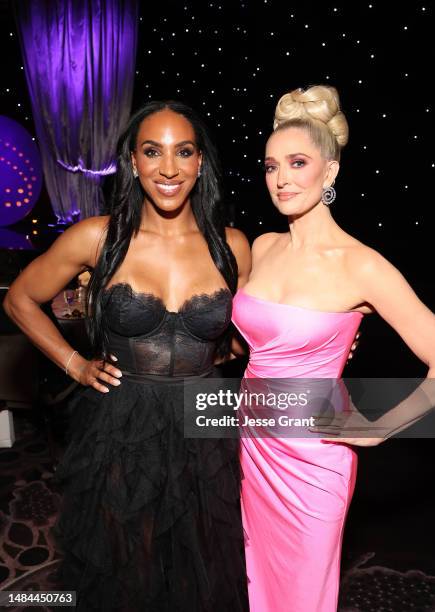 Annemarie Wiley and Erika Jayne attend the Homeless Not Toothless Hollywood Gala at The Beverly Hilton on April 22, 2023 in Beverly Hills, California.