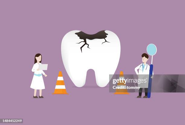 illustrations, cliparts, dessins animés et icônes de le dentiste vérifie la carie dentaire - filling