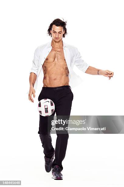 Soccer player Zlatan Ibrahimovic is photographed for Vanity Fair - Italy on November 2, 2010 in Milan, Italy.