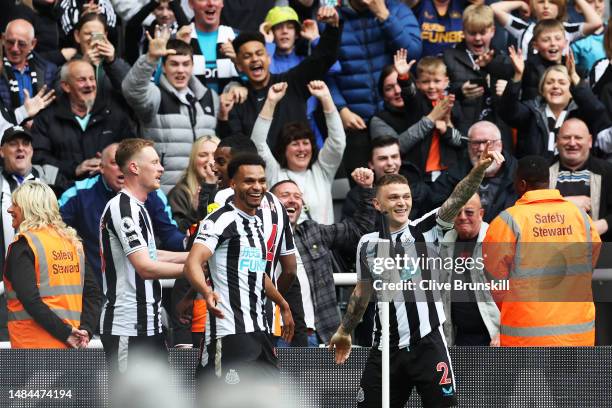 Alexander Isak of Newcastle United celebrates after scoring the team's fifth goal during the Premier League match between Newcastle United and...
