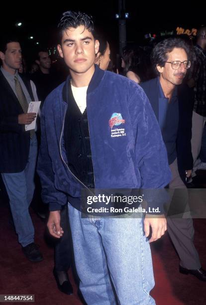Sage Stallone attends the "Demolition Man" Westwood Premiere on October 7, 1993 at the Mann Village Theatre in Westwood, California.