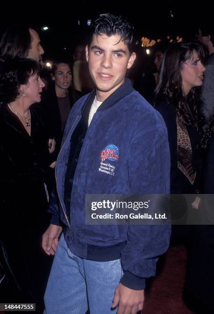 Sage Stallone attends the "Demolition Man" Westwood Premiere on October 7, 1993 at the Mann Village Theatre in Westwood, California.