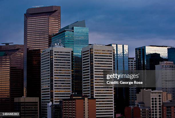 The downtown skyline is viewed from the northside of the Bow River on July 3, 2012 in Calgary, Canada. Calgary, home to the world famous Stampede,...