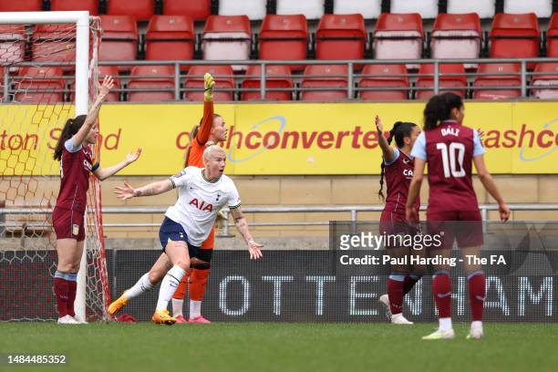Bethany England of Tottenham Hotspur celebrates after scoring the team's third goal during the FA Women's Super League match between Tottenham...