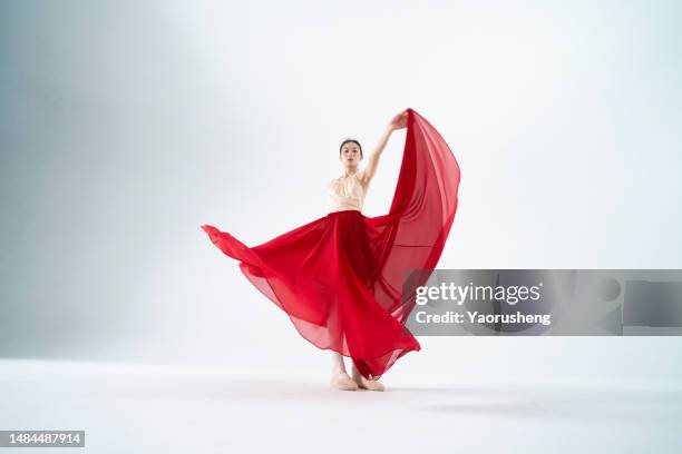 female ballet dancer in graceful pose - métier d'art femme chic photos et images de collection