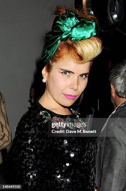 Paloma Faith attends a party celebrating the global launch of Audi City, Audi's first digital showroom, featuring an art installation by Chris...