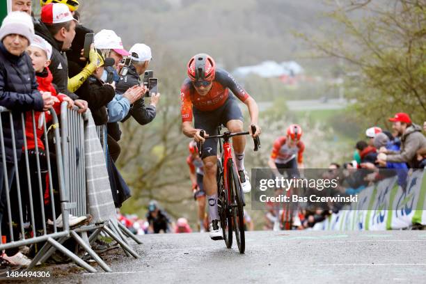 Thomas Pidcock of The United Kingdom and Team INEOS Grenadiers competes during the 109th Liege - Bastogne - Liege 2023, Men's Elite a 258.1km one day...