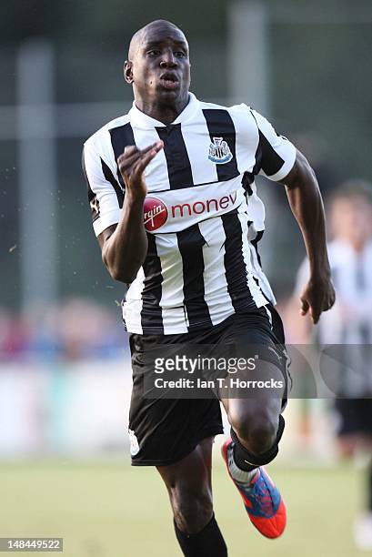 Demba Ba of Newcastle United during a pre season friendly match between Newcastle United and AS Monaco at the Hacker-Pschorr Sports Park on July 16...