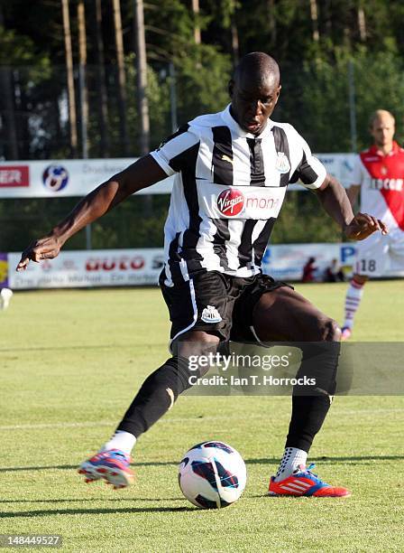 Demba Ba of Newcastle United during a pre season friendly match between Newcastle United and AS Monaco at the Hacker-Pschorr Sports Park on July 16...