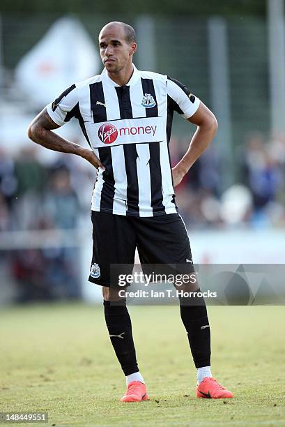 Gabriel Obertan of Newcastle United during a pre season friendly match between Newcastle United and AS Monaco at the Hacker-Pschorr Sports Park on...