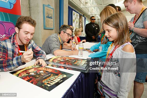 The cast and creative teams from Disney Channel's "Gravity Falls," "Fish Hooks" and "Wander Over Yonder" participate in an autograph signing at...